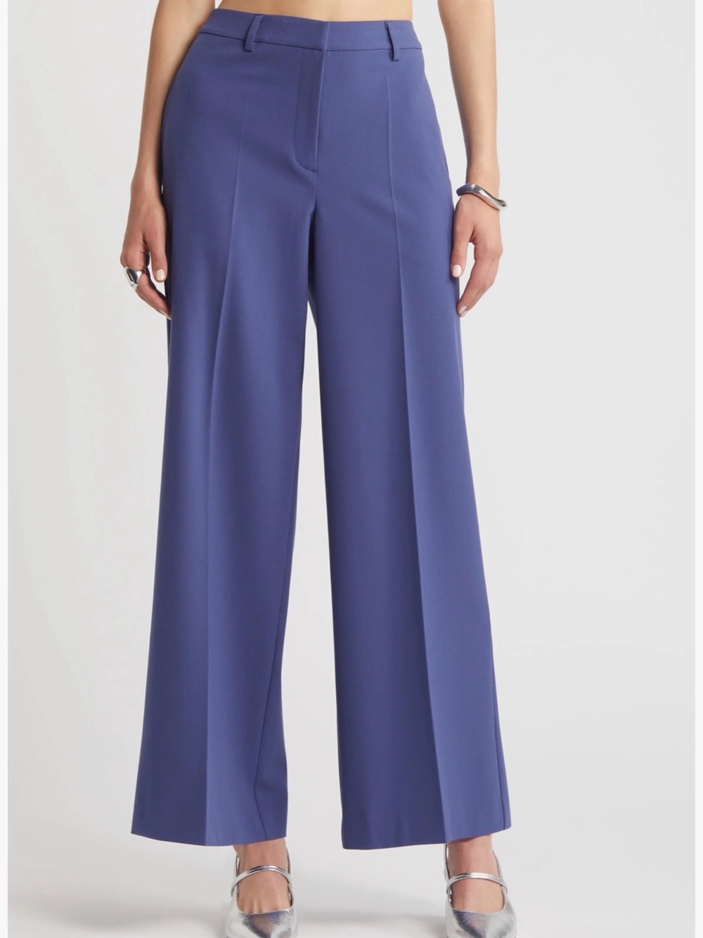 Open Edit Wide Leg Pants - Cobalt Blue Size 4